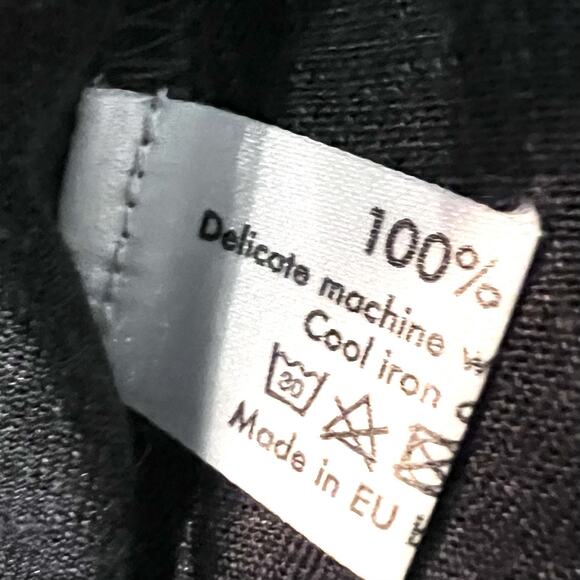 Eskandar Black 100% Linen Lagenlook Pull On Wide Leg Trouser Pants Size 3 - Picture 5 of 6